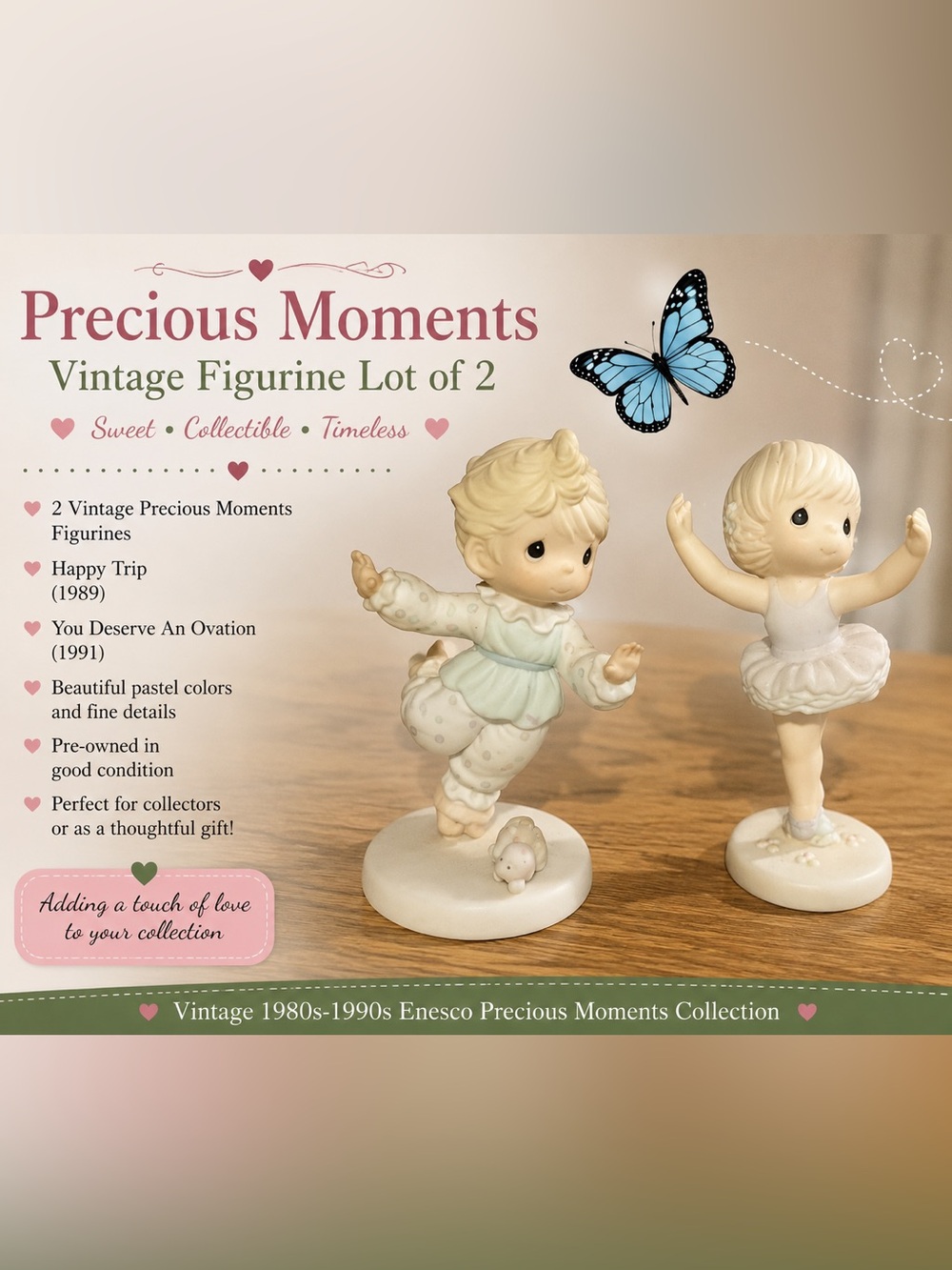 Precious Moments Cream and Light Blue Balancing Child Figurine